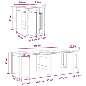 Τραπέζι φαγητού 240 x 85 x 75 εκ Επεξεργασμένο Ξύλο - Pakobazaar