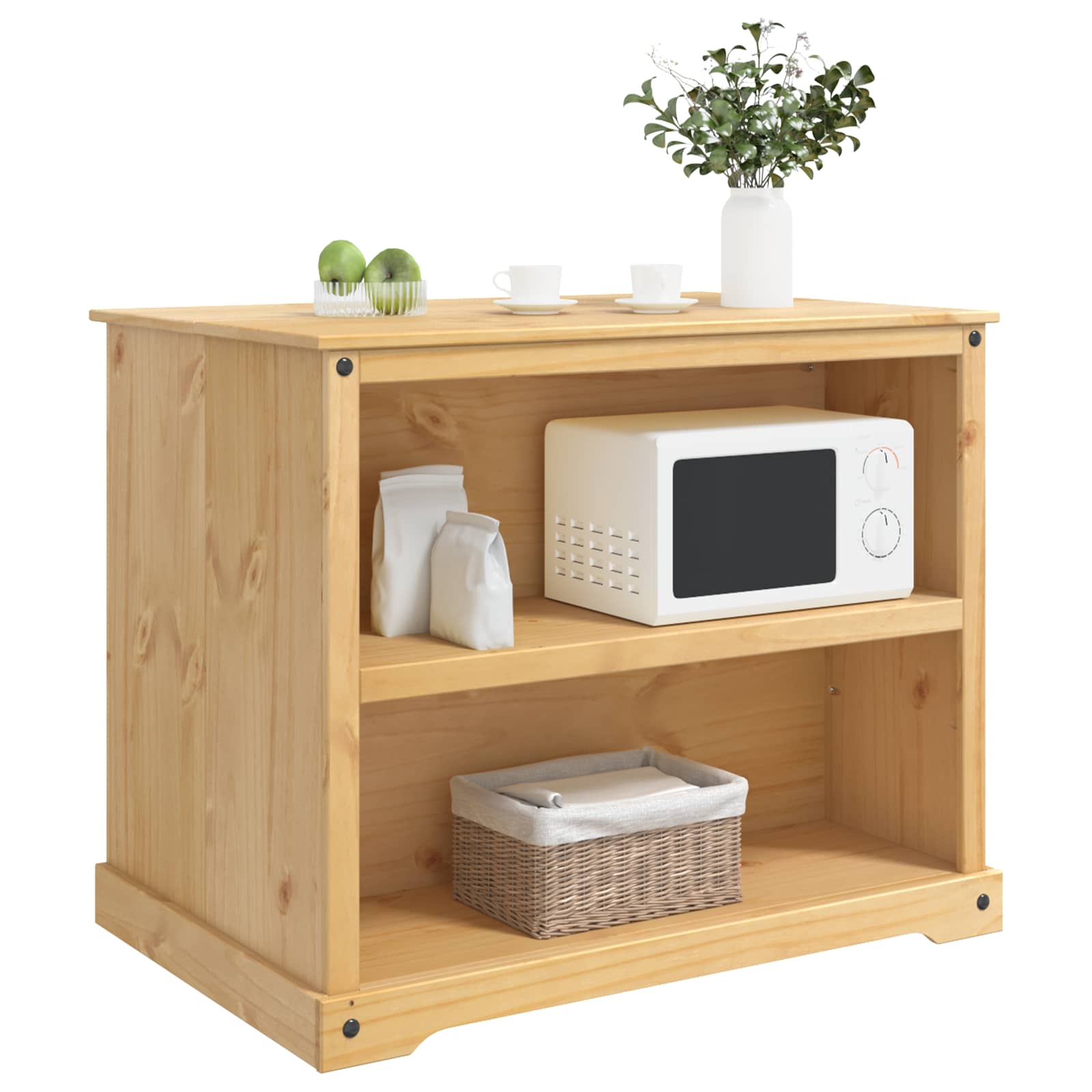 Καρότσι Κουζίνας 2 pcs Κερί Μέλι 112 x 77 x 91,5 cm Μασίφ Πεύκο - Pakobazaar