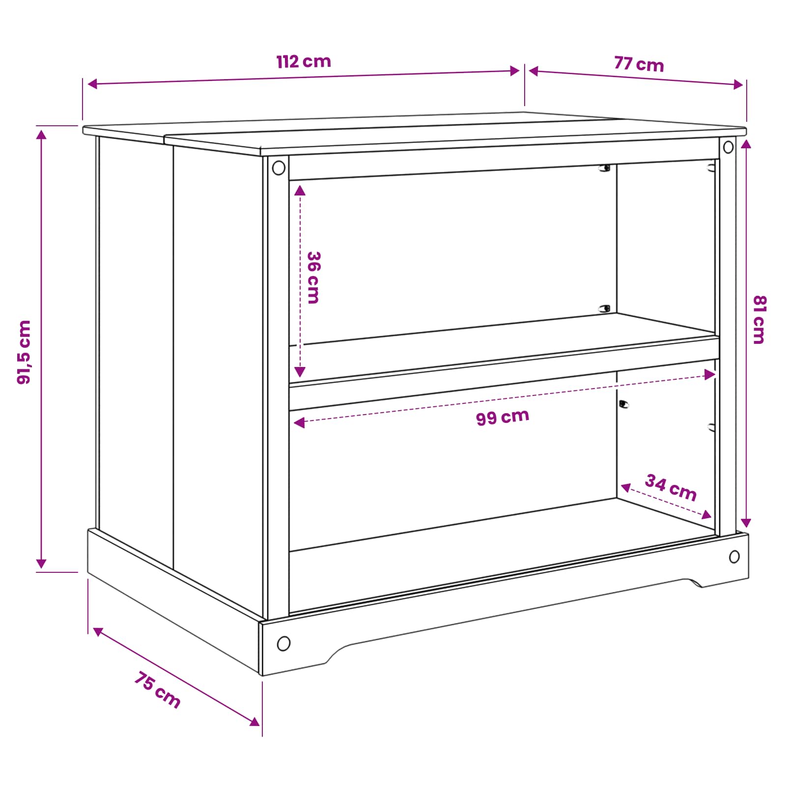 Καρότσι Κουζίνας 2 pcs Κερί Μέλι 112 x 77 x 91,5 cm Μασίφ Πεύκο - Pakobazaar