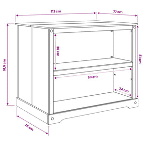 Καρότσι Κουζίνας 2 pcs Κερί Μέλι 112 x 77 x 91,5 cm Μασίφ Πεύκο - Pakobazaar