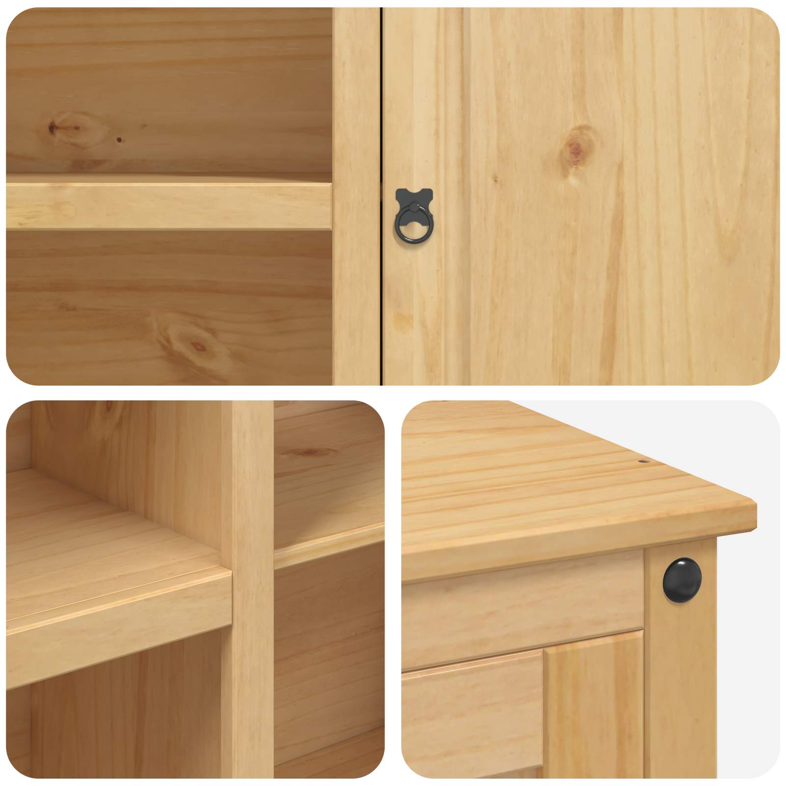 Καρότσι Κουζίνας 2 pcs Κερί Μέλι 112 x 77 x 91,5 cm Μασίφ Πεύκο - Pakobazaar