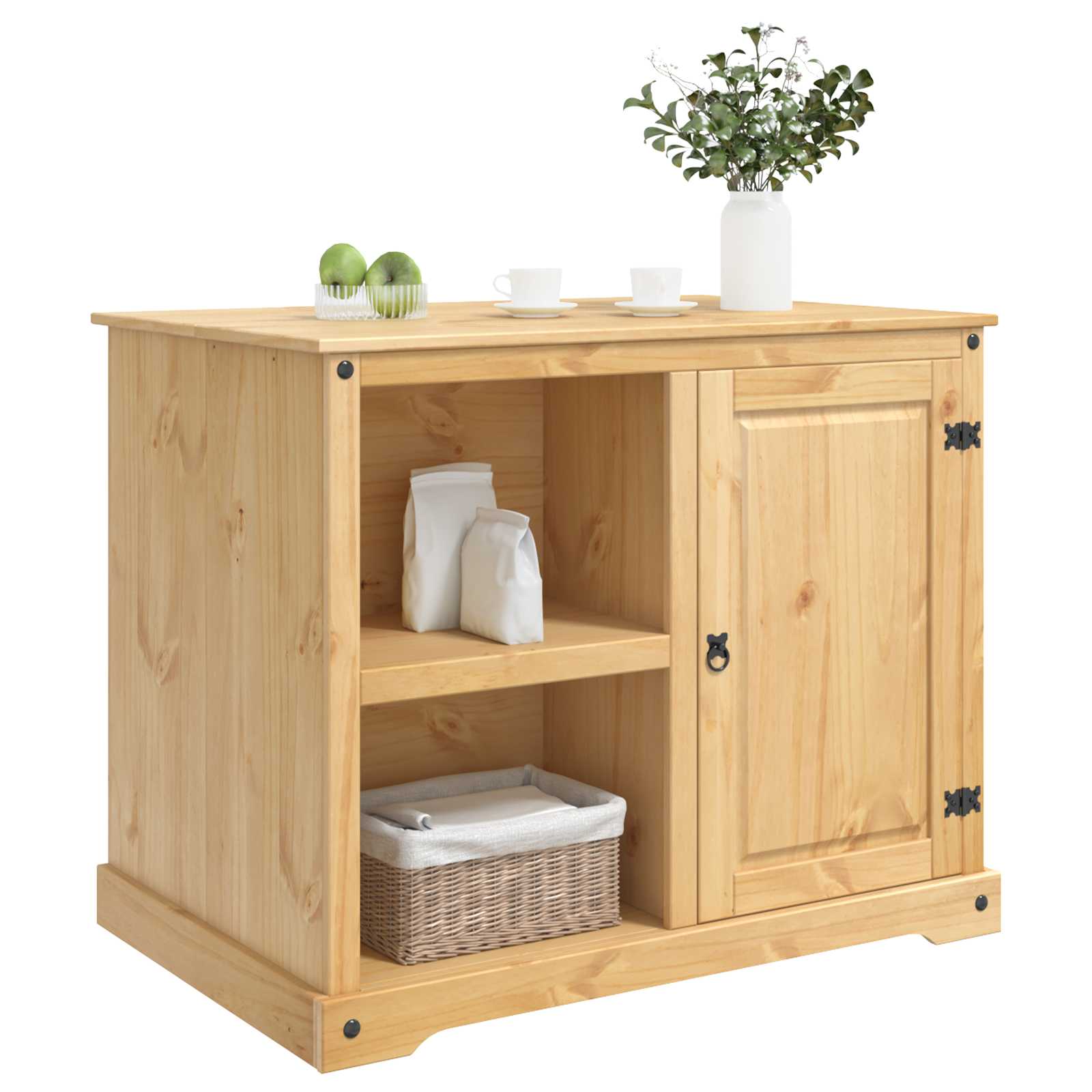 Καρότσι Κουζίνας 2 pcs Κερί Μέλι 112 x 77 x 91,5 cm Μασίφ Πεύκο - Pakobazaar