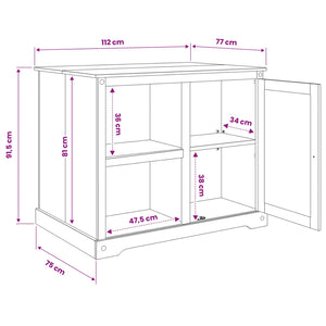 Καρότσι Κουζίνας 2 pcs Κερί Μέλι 112 x 77 x 91,5 cm Μασίφ Πεύκο - Pakobazaar