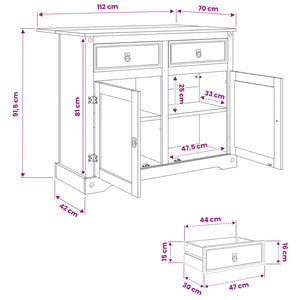 Καρότσι Κουζίνας 2 pcs Λευκό και Κερί Μελιού 112 x 70 x 91,5 εκ - Pakobazaar