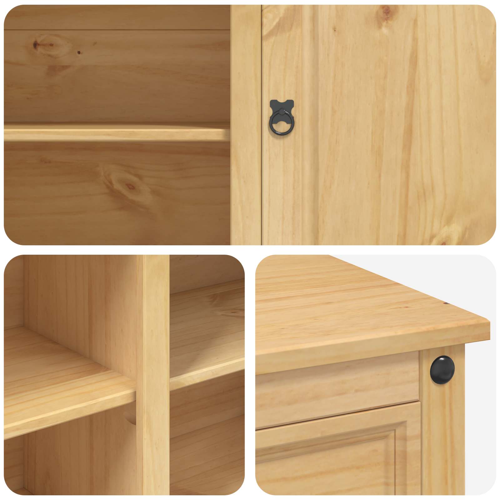 Καρότσι Κουζίνας 2 pcs Κερί Μέλι 112 x 70 x 91,5 εκ Μασίφ Πεύκο - Pakobazaar