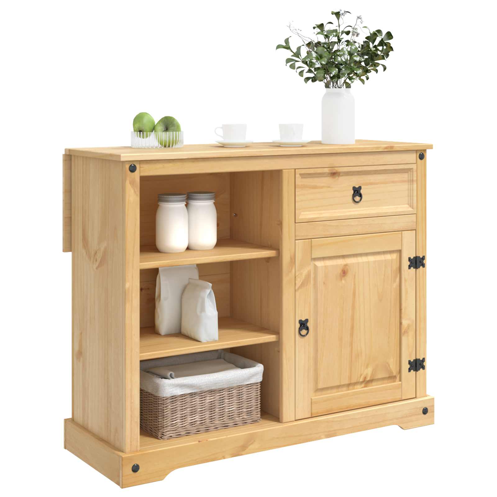 Καρότσι Κουζίνας 2 pcs Κερί Μέλι 112 x 70 x 91,5 εκ Μασίφ Πεύκο - Pakobazaar