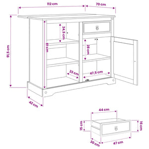 Καρότσι Κουζίνας 2 pcs Λευκό και Κερί Μελιού 112 x 70 x 91,5 εκ - Pakobazaar