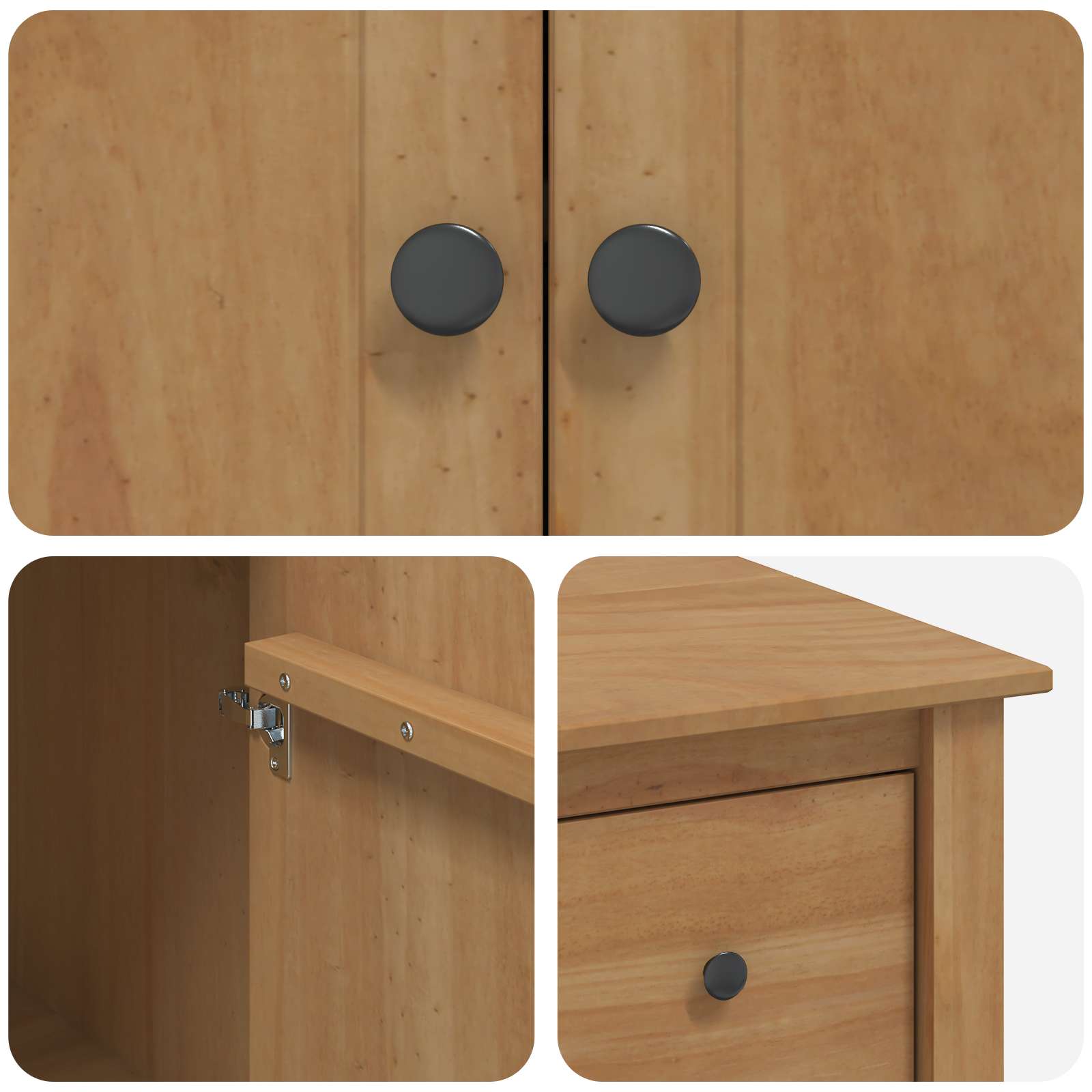 Καρότσι Κουζίνας PANAMA 2 pcs Κερί Μέλι 112 x 77 x 90 εκ - Pakobazaar