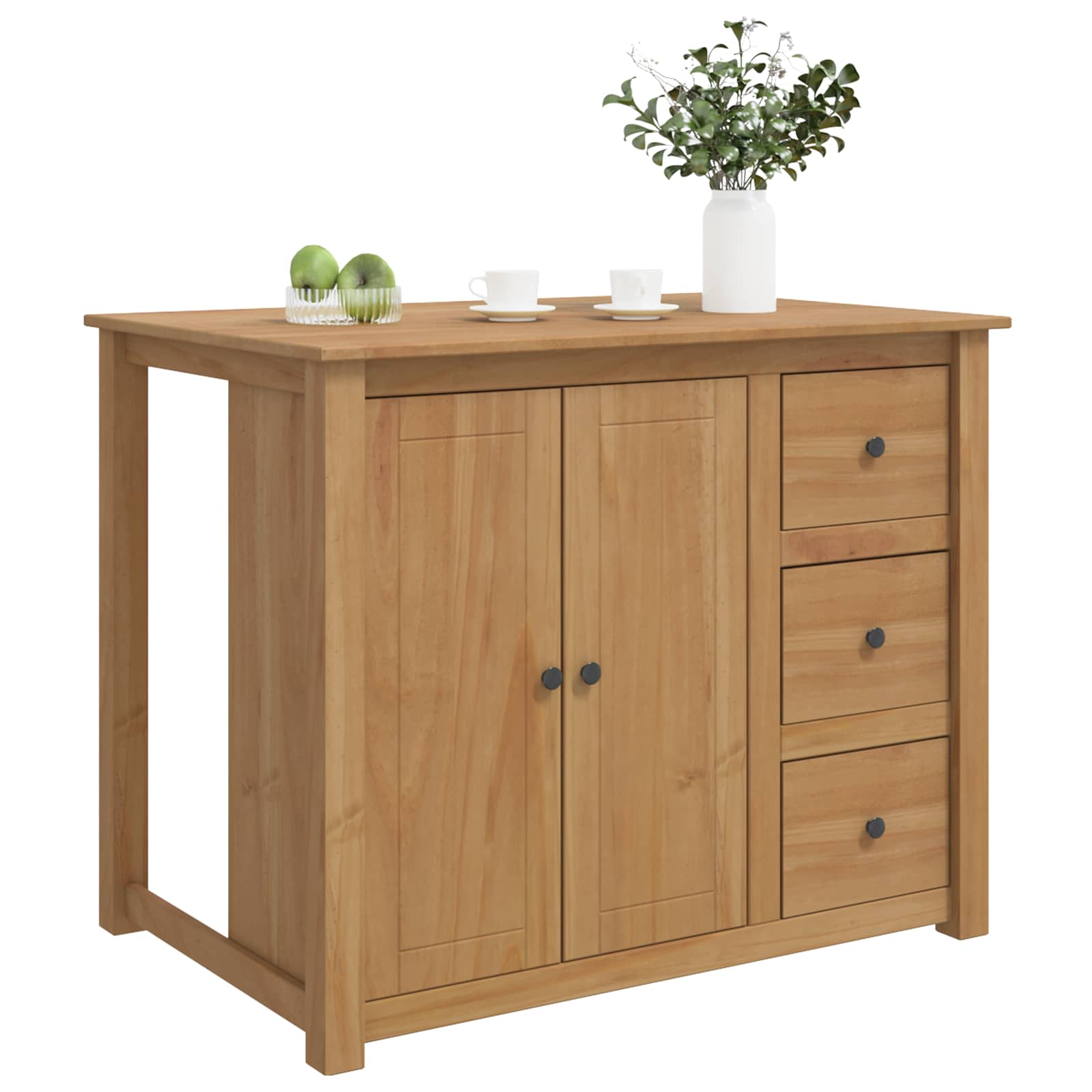 Καρότσι Κουζίνας PANAMA 2 pcs Κερί Μέλι 112 x 77 x 90 εκ - Pakobazaar