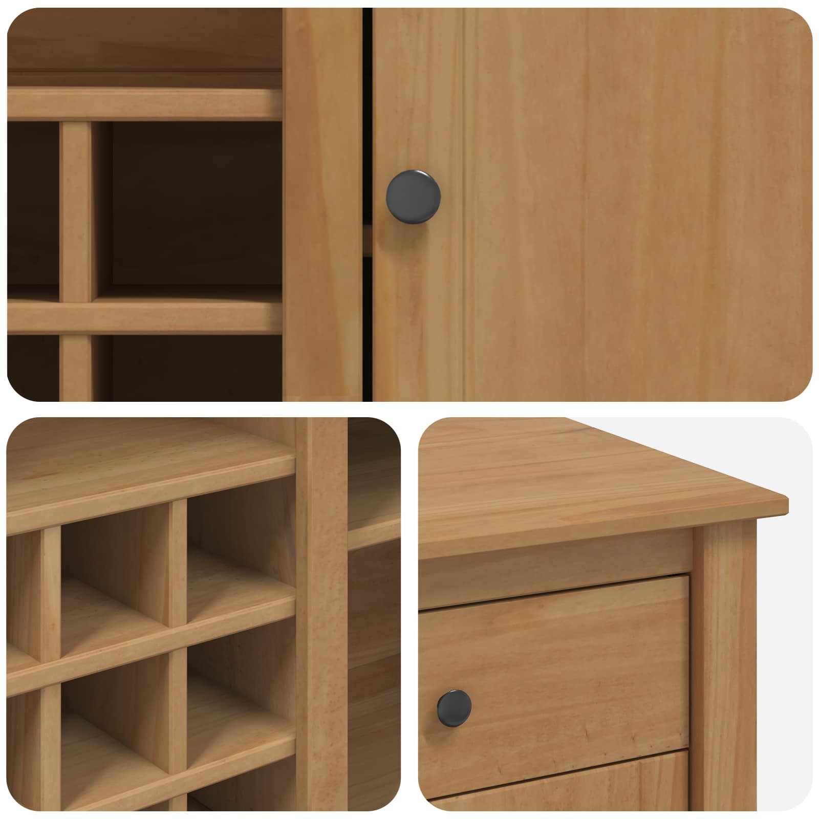 Καρότσι Κουζίνας PANAMA 2 pcs Κερί Μέλι 112 x 77 x 90 εκ - Pakobazaar