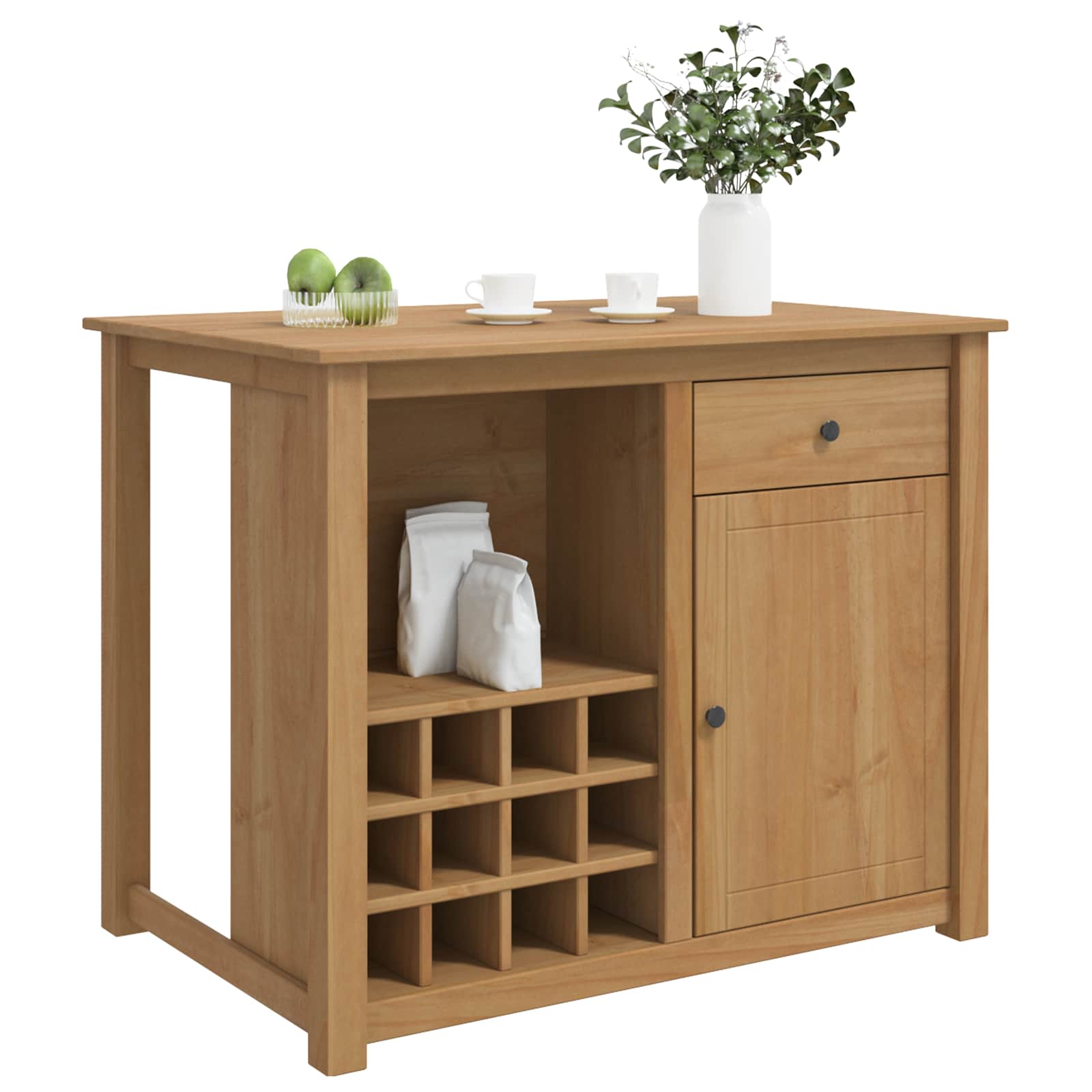 Καρότσι Κουζίνας PANAMA 2 pcs Κερί Μέλι 112 x 77 x 90 εκ - Pakobazaar