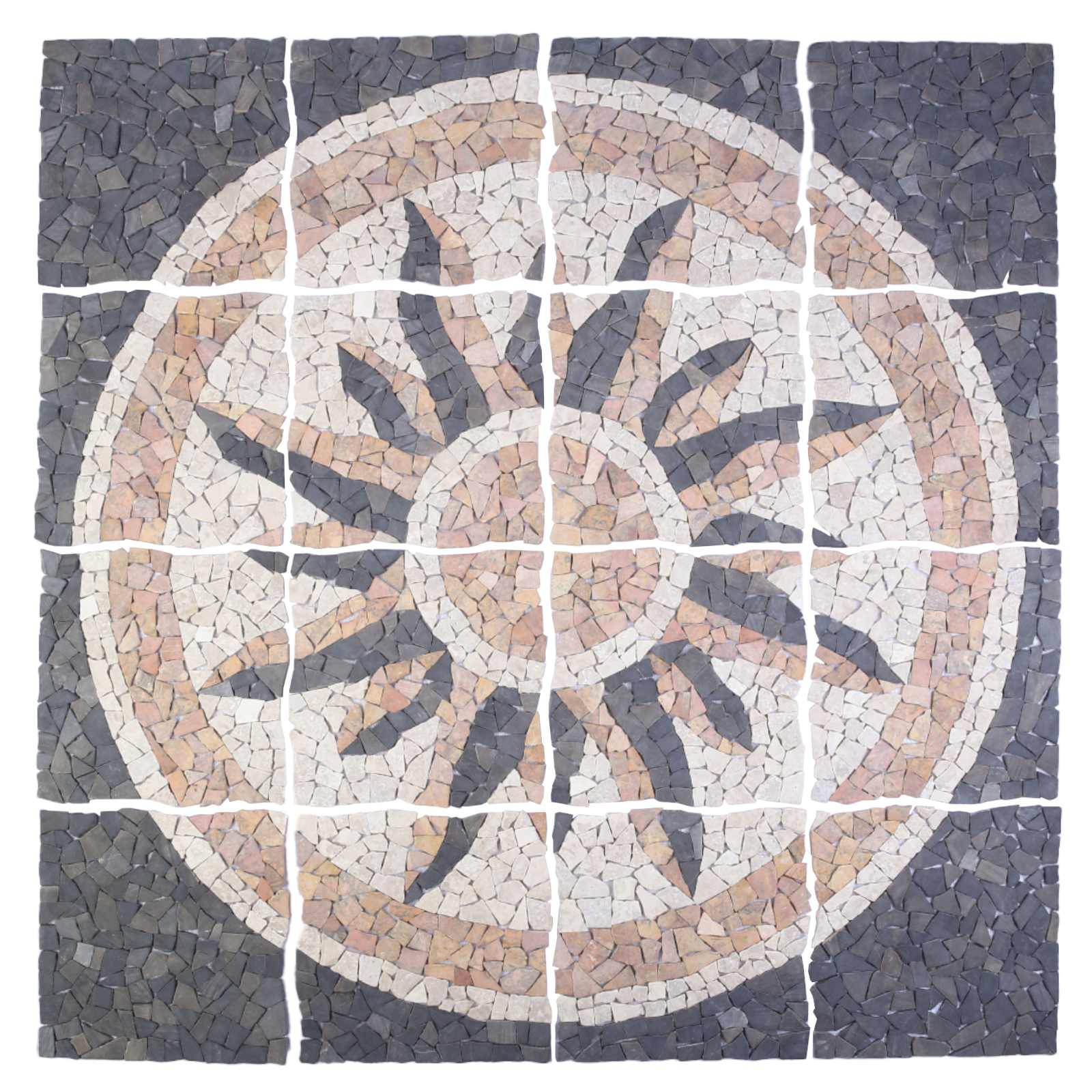 Μωσαϊκά Πλακάκια Ήλιος Πολύχρωμο 120 x 120 cm Μάρμαρο