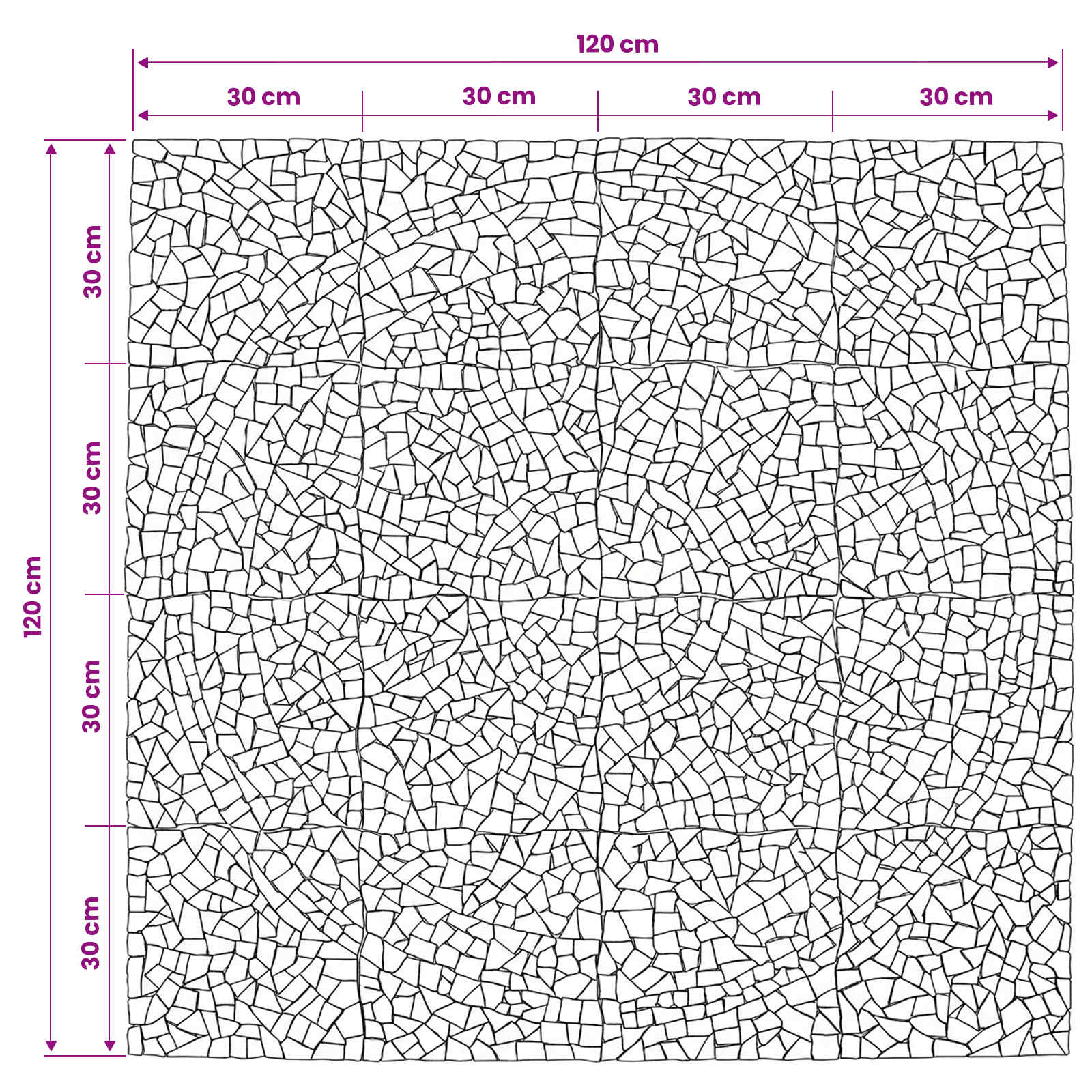 Μωσαϊκά Πλακάκια Ήλιος Πολύχρωμο 120 x 120 cm Μάρμαρο