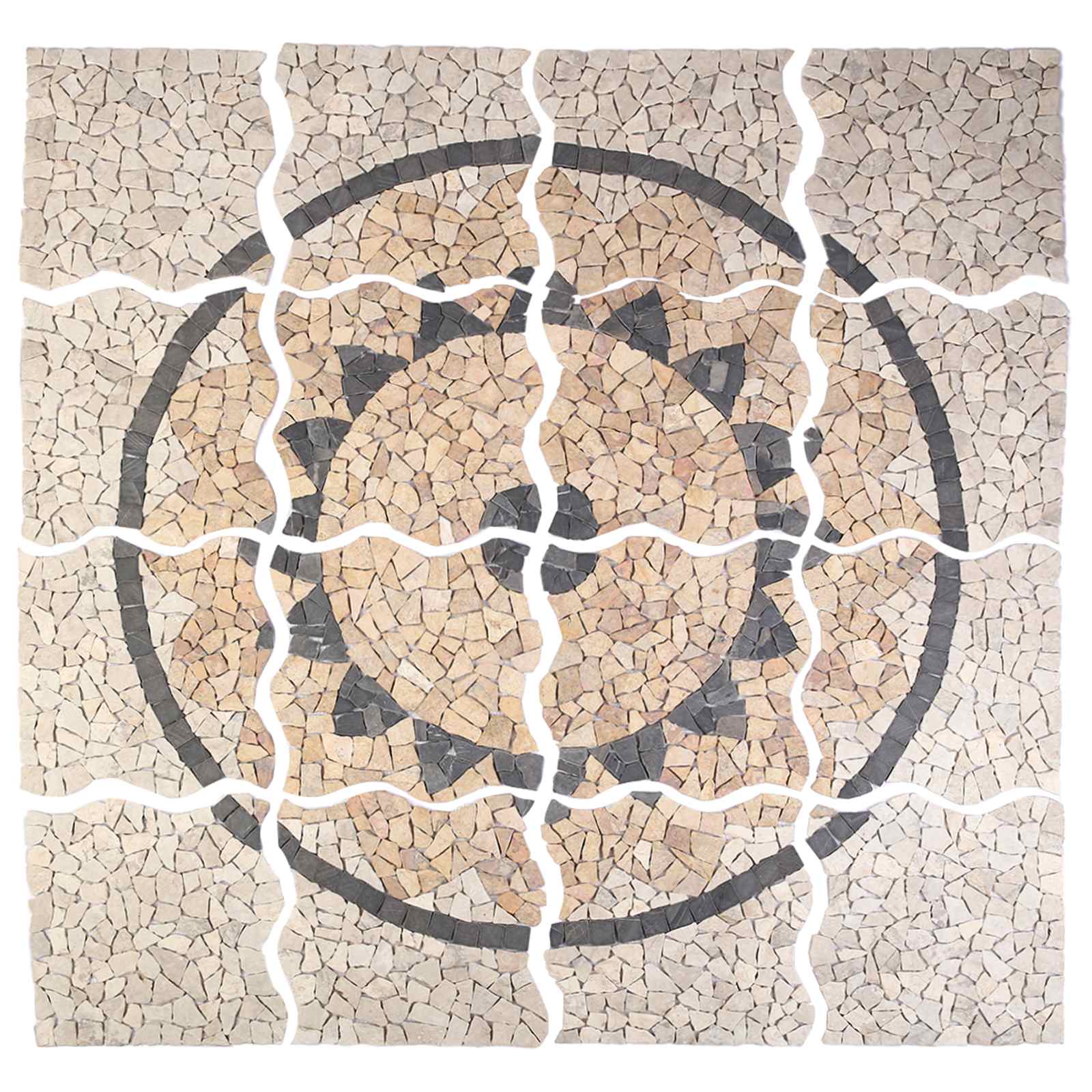 Μωσαϊκά Πλακάκια με Μοτίβο Ηλιού Πολύχρωμο 120 x 120 cm Μάρμαρο - Pakobazaar