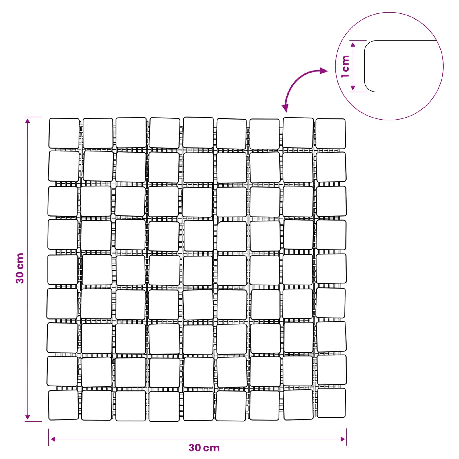 Πλακίδια Μωσαϊκού Κρεμ 30 x 30 cm Μάρμαρο