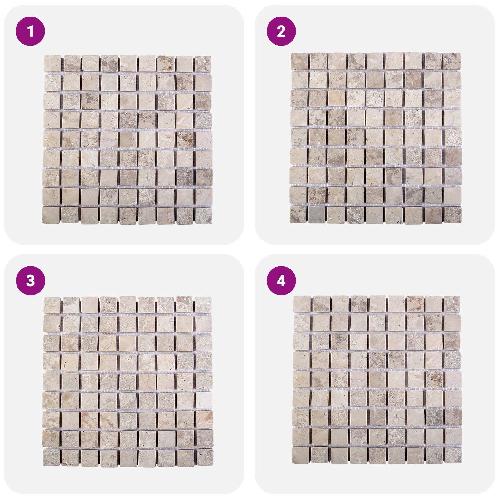 Πλακίδια Μωσαϊκού Κρεμ 30 x 30 cm Μάρμαρο