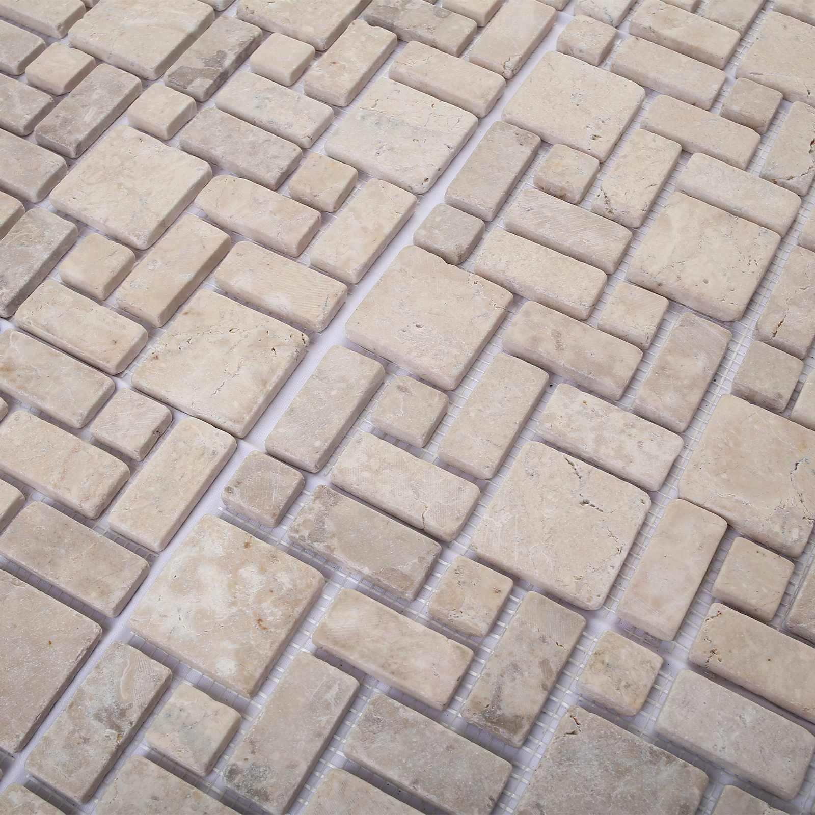 Πλακίδια Μωσαϊκού Κρεμ 30 x 30 cm Μάρμαρο