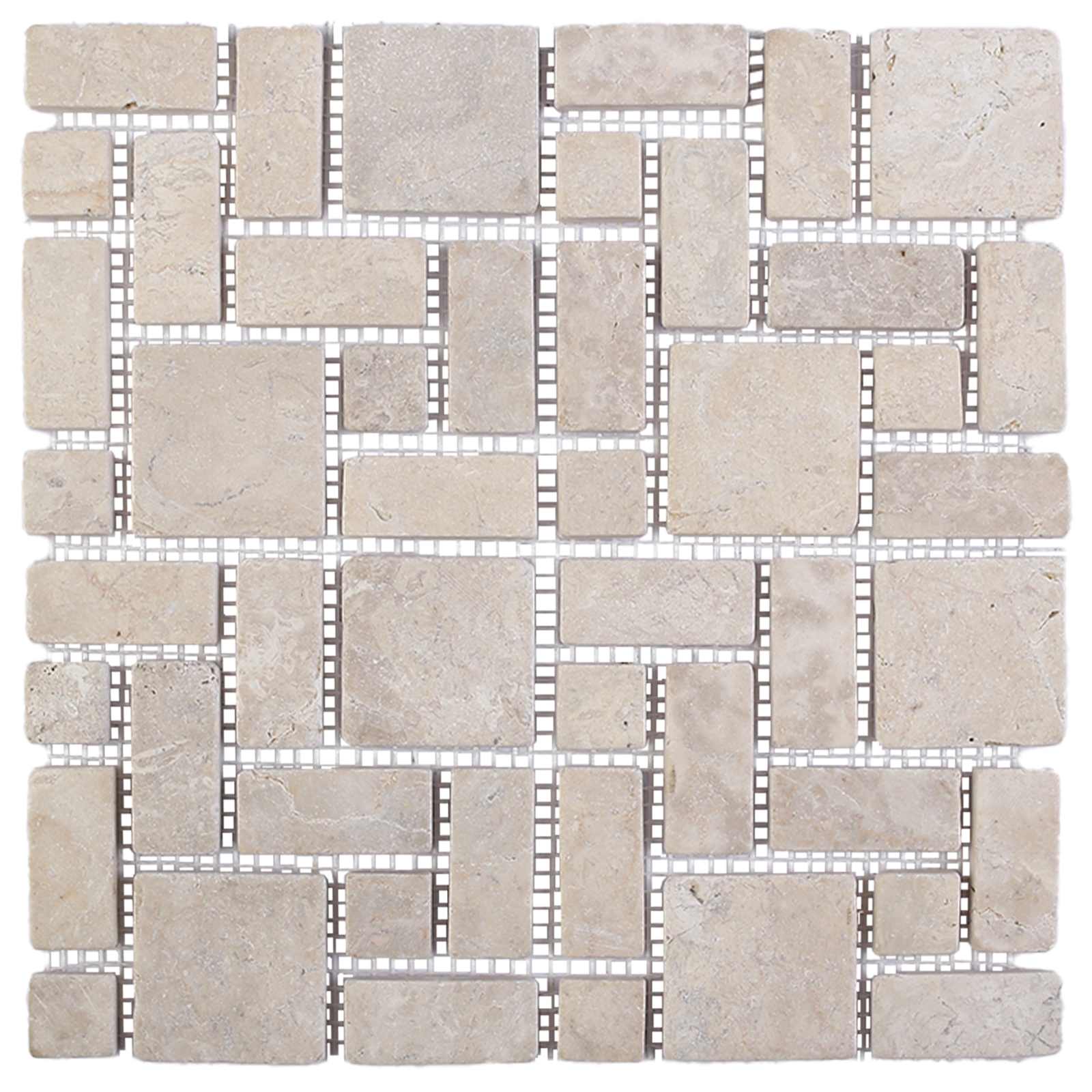 Πλακίδια Μωσαϊκού Κρεμ 30 x 30 cm Μάρμαρο