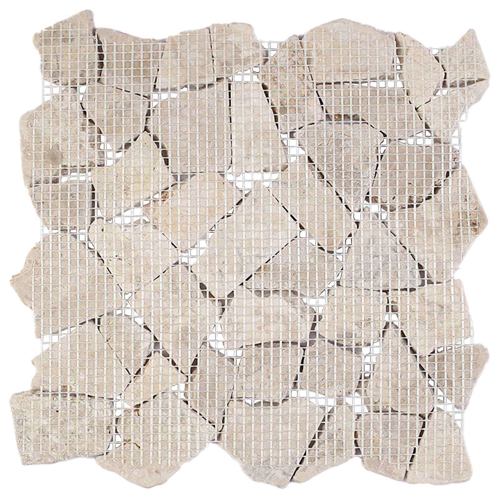 Πλακίδια Μωσαϊκού Κρεμ 30 x 30 cm Μάρμαρο - Pakobazaar