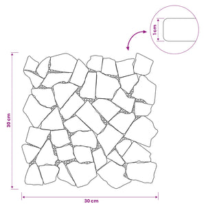 Πλακίδια Μωσαϊκού Κρεμ 30 x 30 cm Μάρμαρο