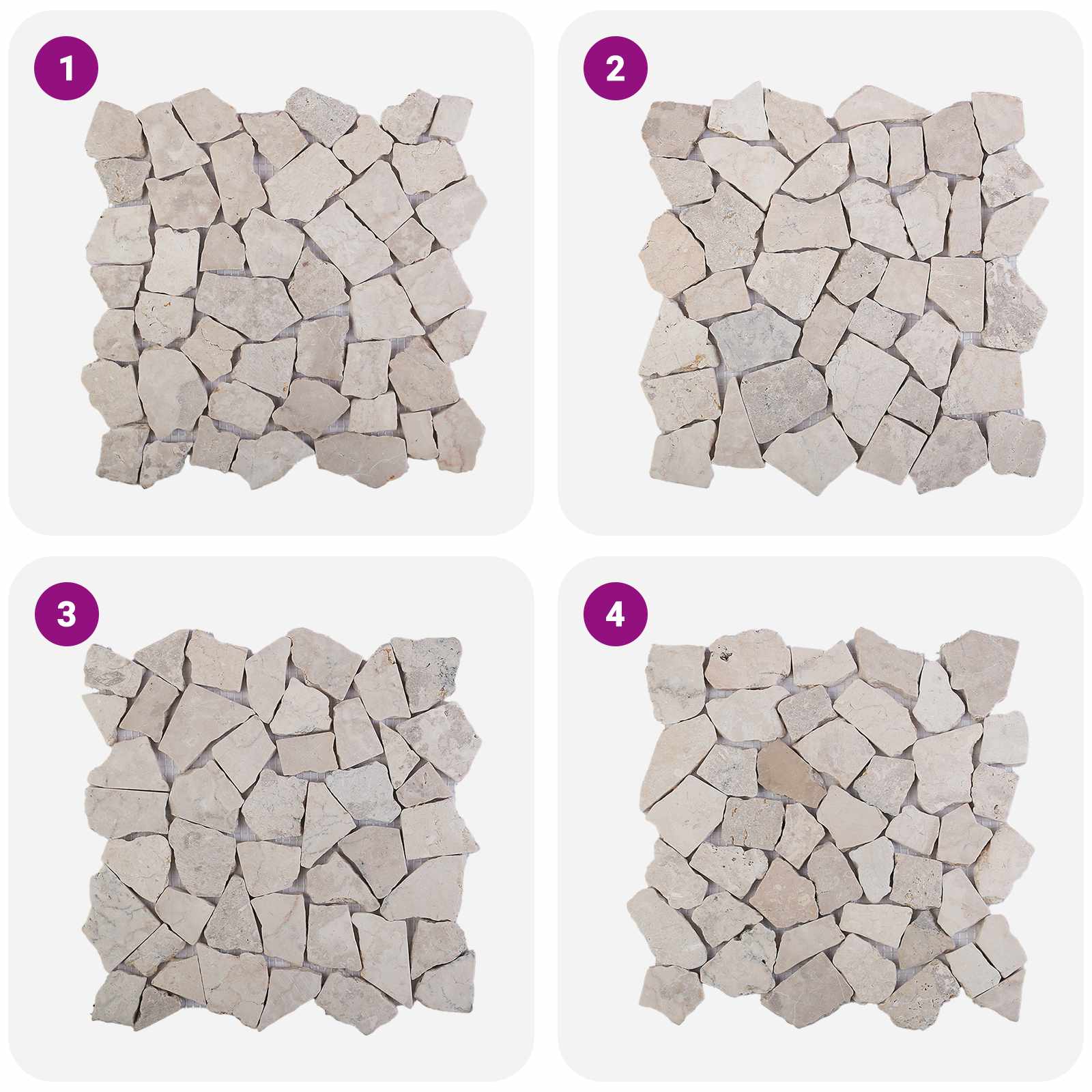 Πλακίδια Μωσαϊκού Κρεμ 30 x 30 cm Μάρμαρο - Pakobazaar
