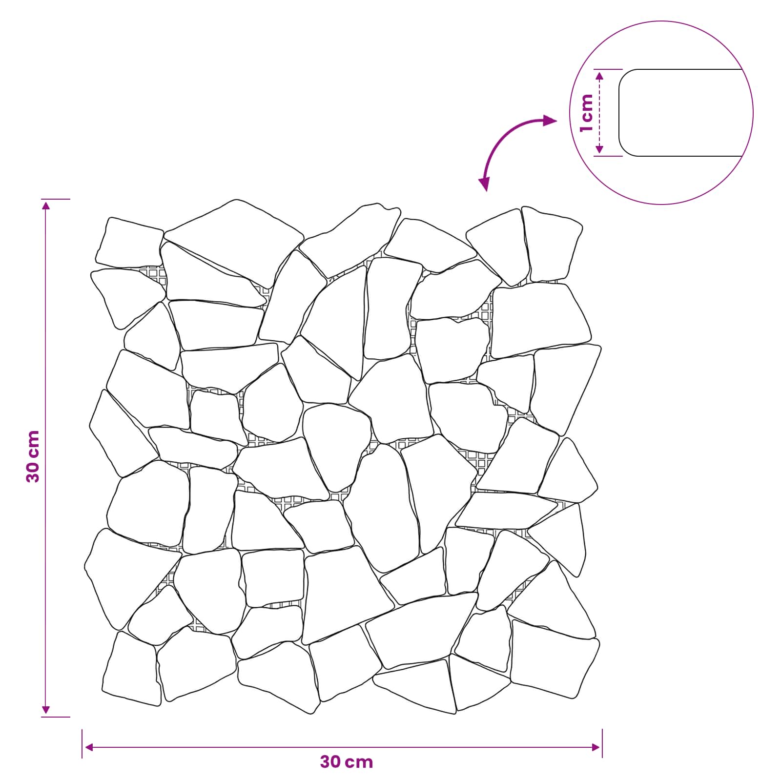 Πλακίδια Μωσαϊκού Κόκκινο 30 x 30 cm Μάρμαρο