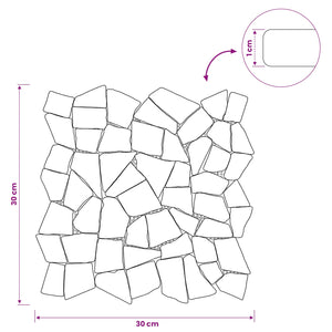 Πλακίδια Μωσαϊκού Σκούρο Γκρι 30 x 30 cm Μάρμαρο