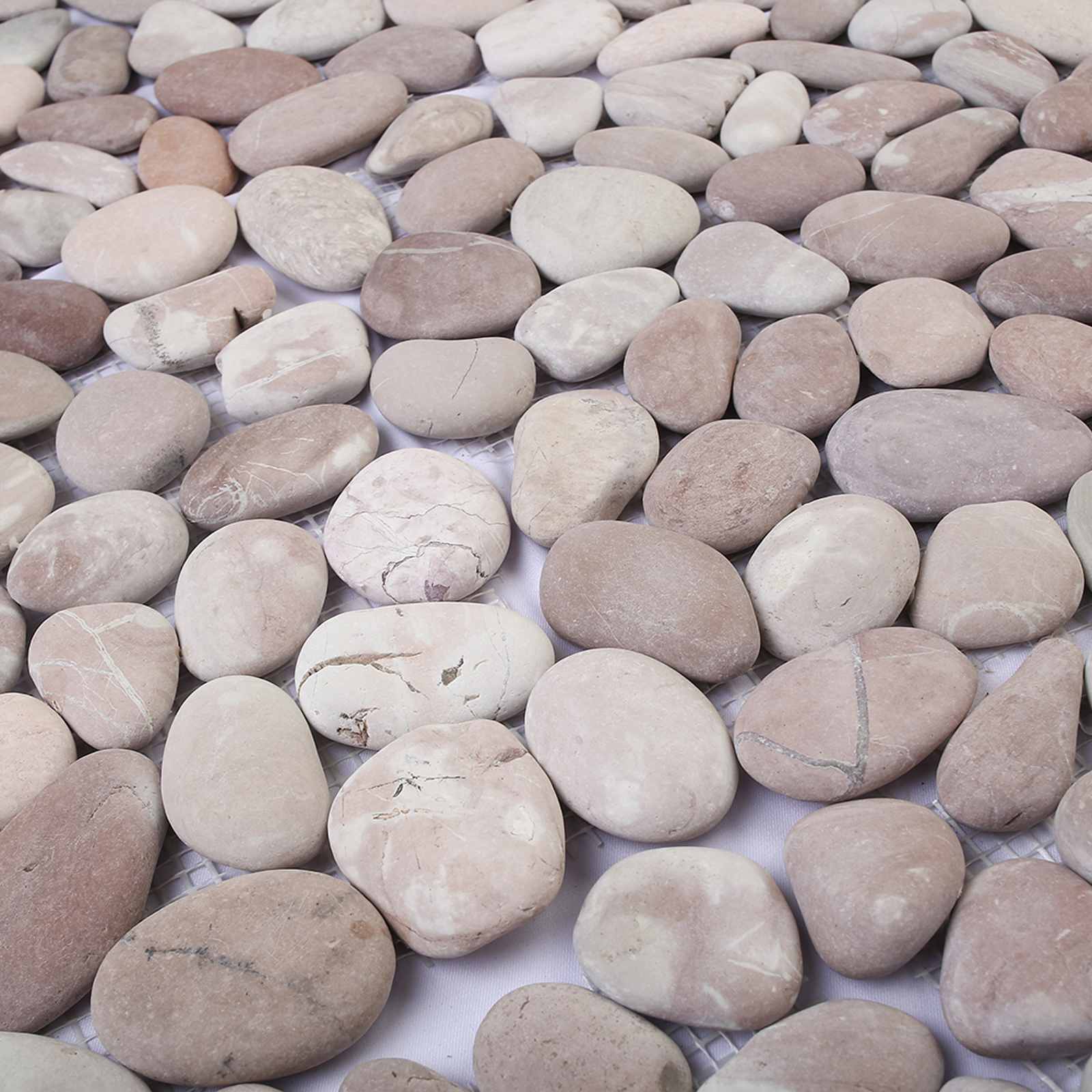 Πέτρες Pebble Μπεζ και Ανοιχτό Ροζ 30 x 30 cm Πέτρες Ποταμού