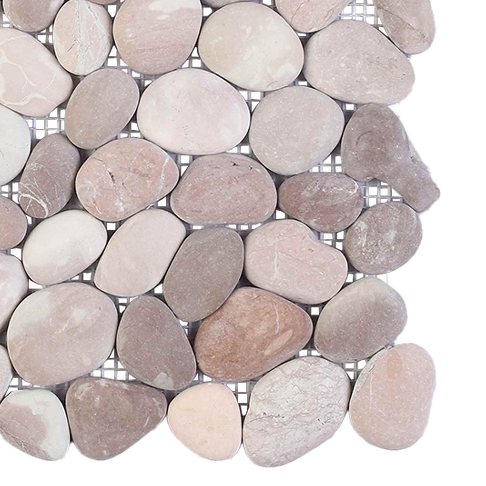 Πέτρες Pebble Μπεζ και Ανοιχτό Ροζ 30 x 30 cm Πέτρες Ποταμού