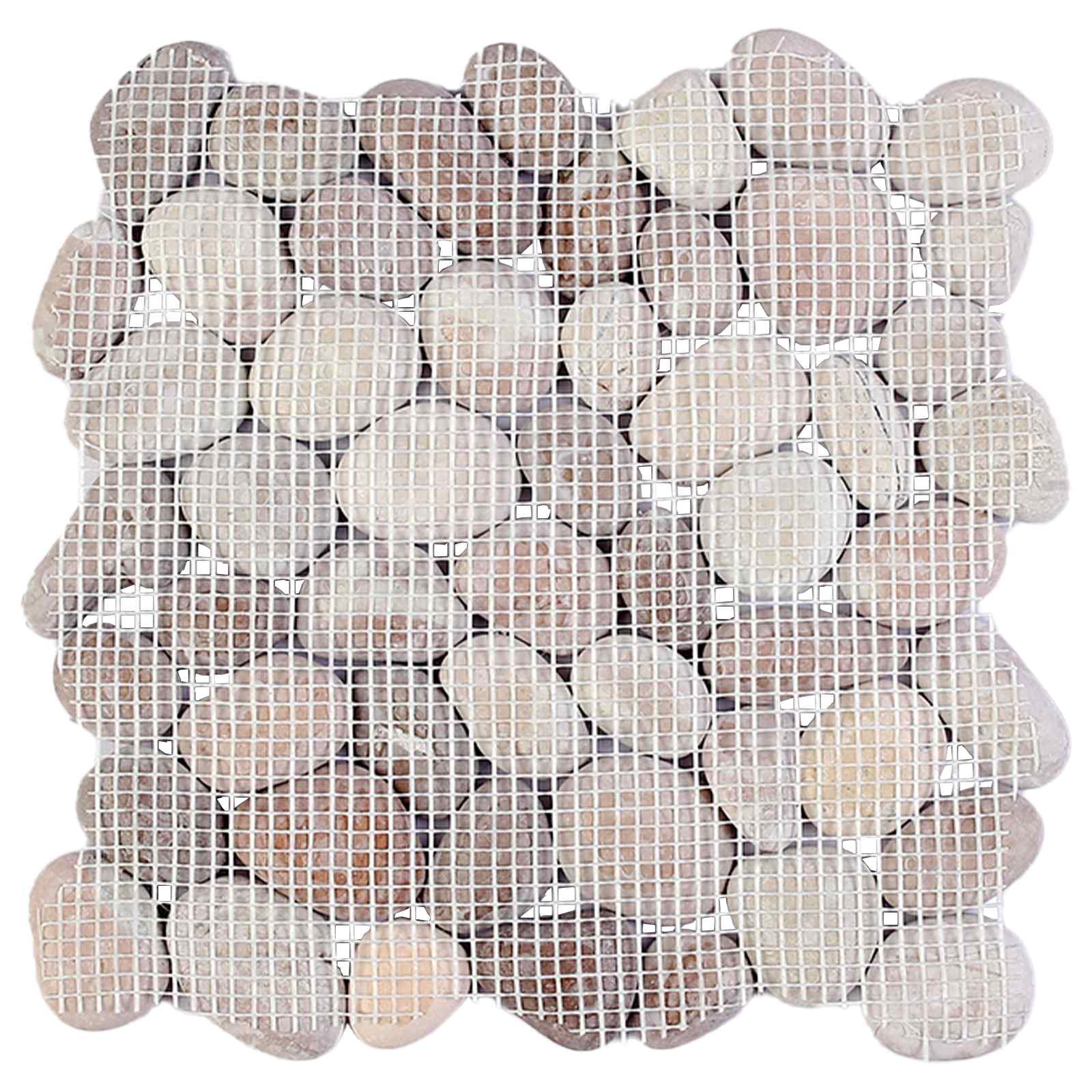 Πέτρες Pebble Μπεζ και Ανοιχτό Ροζ 30 x 30 cm Πέτρες Ποταμού