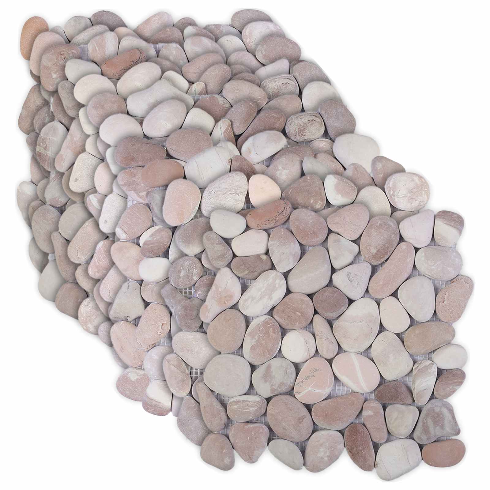 Πέτρες Pebble Μπεζ και Ανοιχτό Ροζ 30 x 30 cm Πέτρες Ποταμού