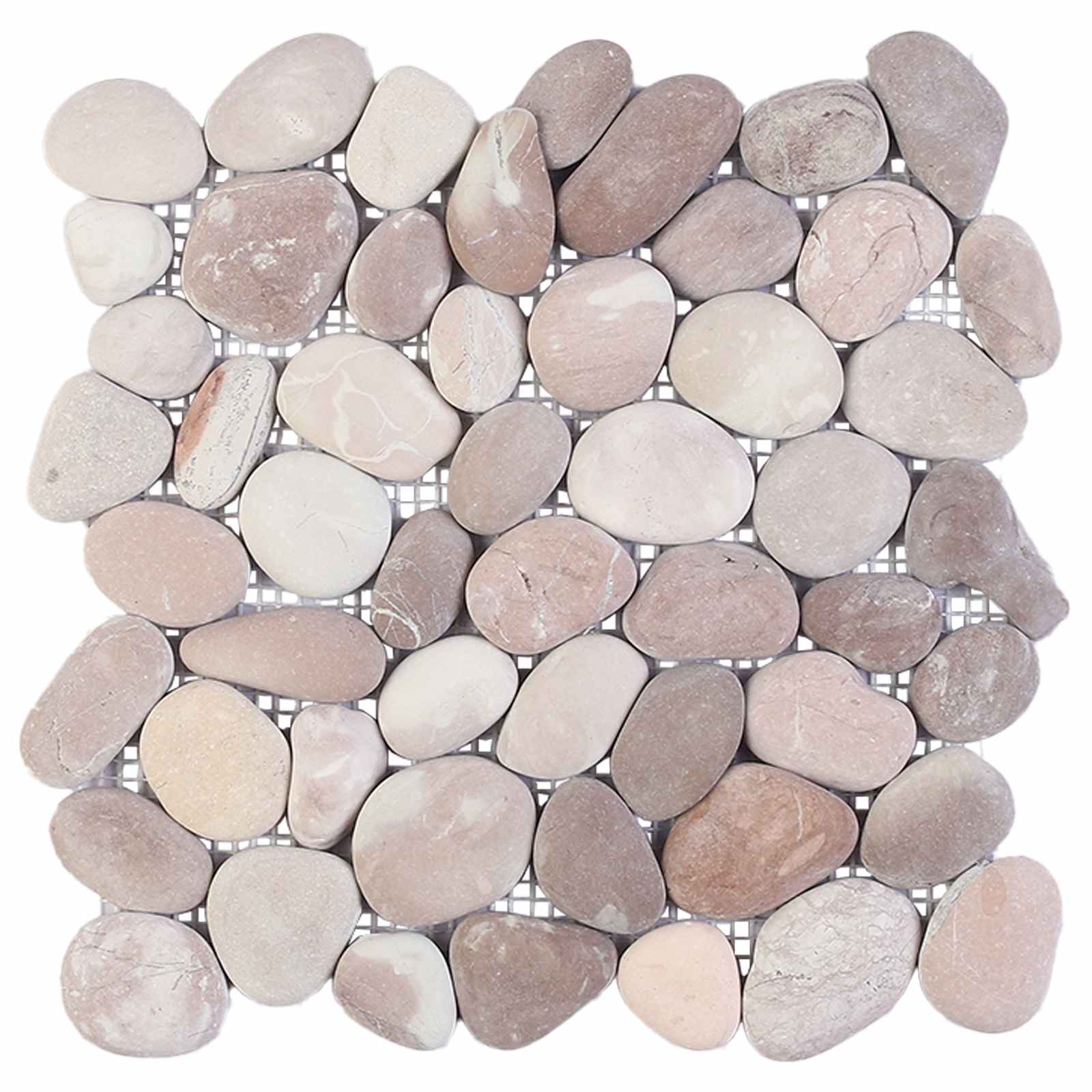 Πέτρες Pebble Μπεζ και Ανοιχτό Ροζ 30 x 30 cm Πέτρες Ποταμού