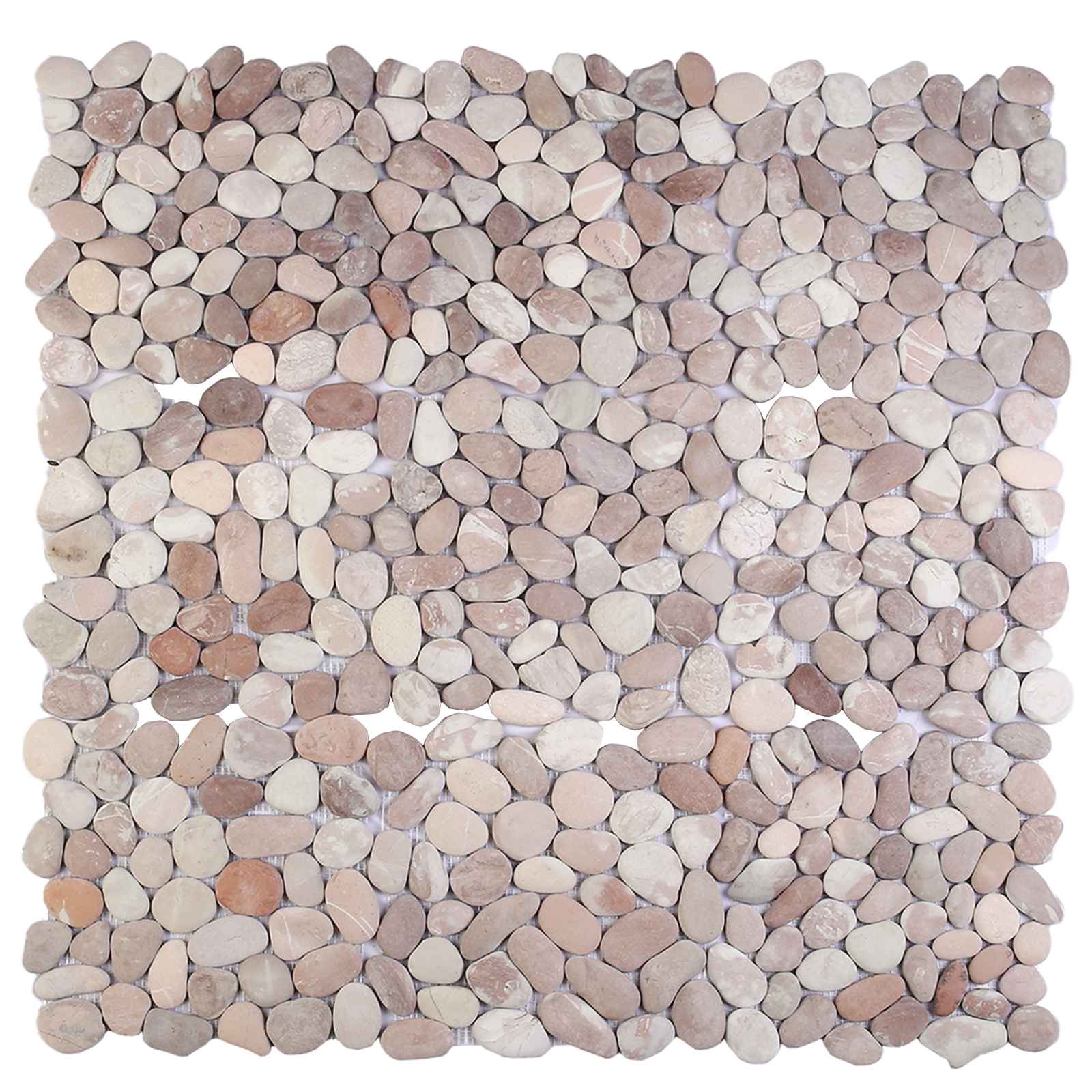 Πέτρες Pebble Μπεζ και Ανοιχτό Ροζ 30 x 30 cm Πέτρες Ποταμού