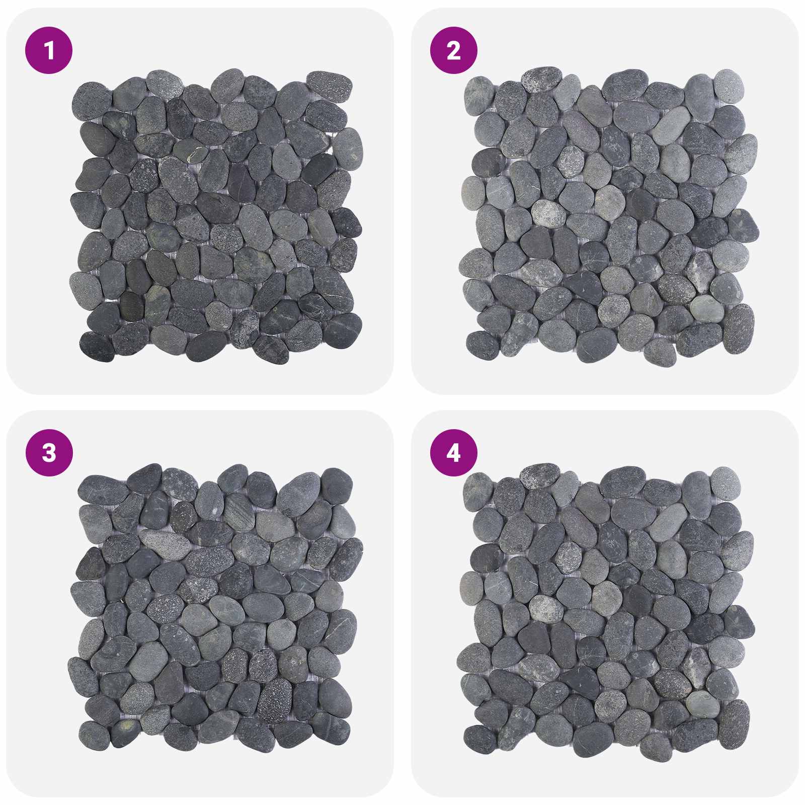 Πέτρες Pebble Γκρι 30 x 30 cm Πέτρες Ποταμού