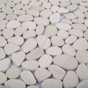 Πέτρες Pebble Λευκό 30 x 30 cm Πέτρες Ποταμού