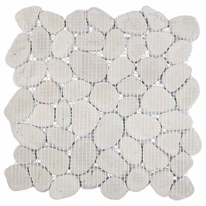 Πέτρες Pebble Λευκό 30 x 30 cm Πέτρες Ποταμού