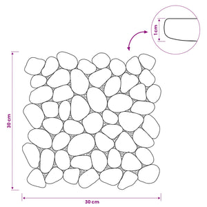 Πέτρες Pebble Λευκό 30 x 30 cm Πέτρες Ποταμού