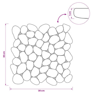Πέτρες Pebble Taupe 30 x 30 cm Πέτρες Ποταμού - Pakobazaar
