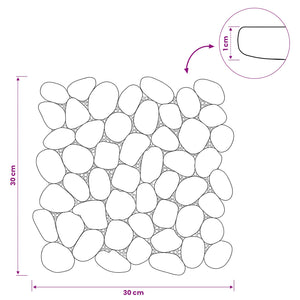 Πέτρες Pebble Γκρι 30 x 30 cm Πέτρες Ποταμού - Pakobazaar