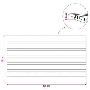 Καπάκι τραπεζιού 120 x 70 x 3,5 εκ. Ορθογώνιος Στερεό Ξύλο Τίκ - Pakobazaar