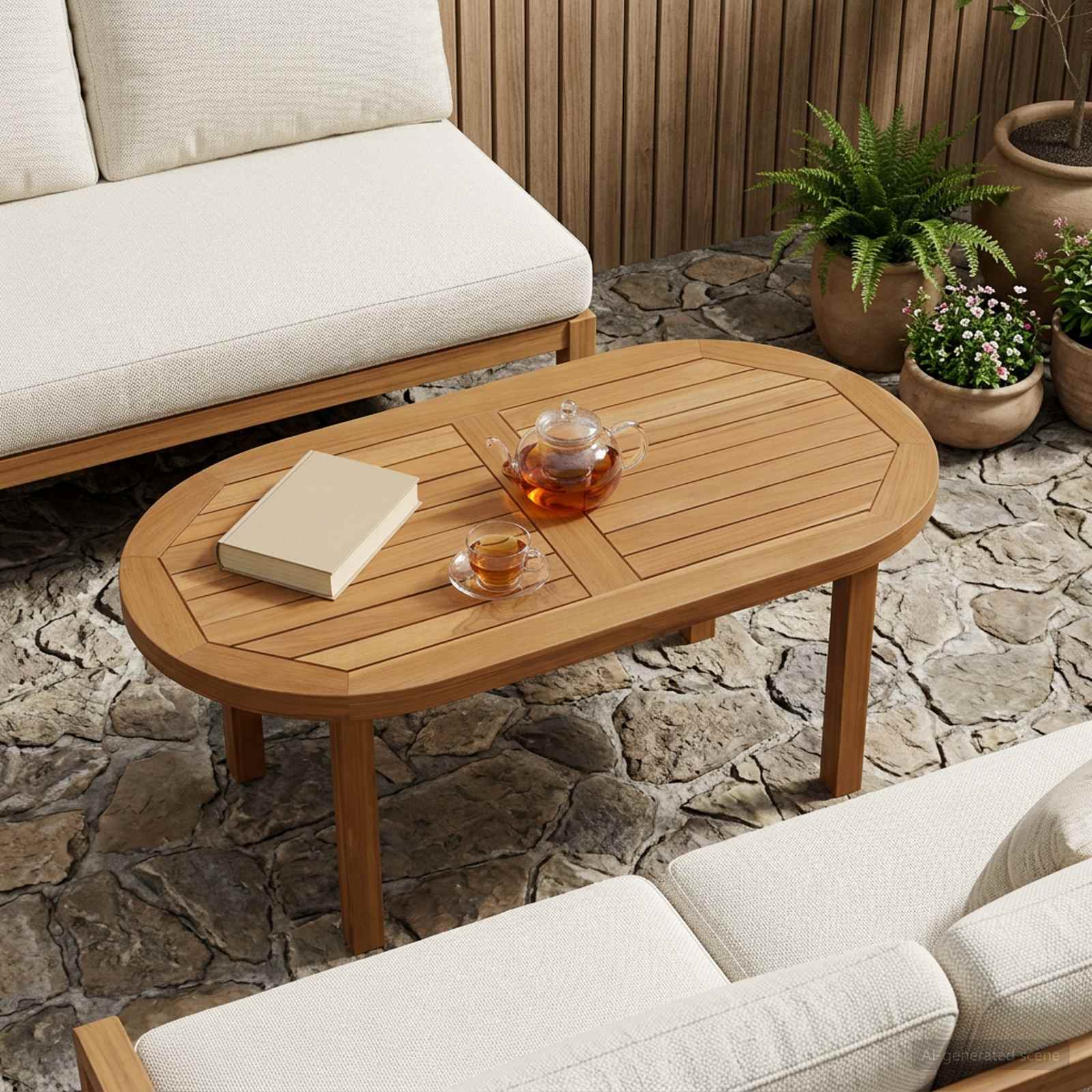 Καπάκι τραπεζιού 80 x 40 x 2,5 cm Ωοειδής Στερεό Ξύλο Τίκ