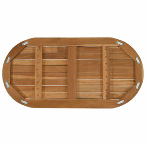 Καπάκι τραπεζιού 80 x 40 x 2,5 cm Ωοειδής Στερεό Ξύλο Τίκ - Pakobazaar