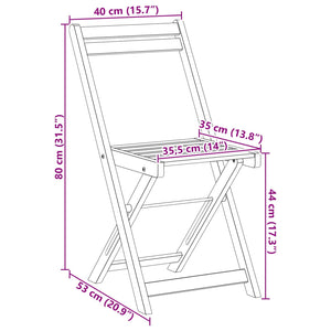 Φορητές καρέκλες κήπου 6 pcs Φυσικό 40 x 53 x 80 εκ - Pakobazaar