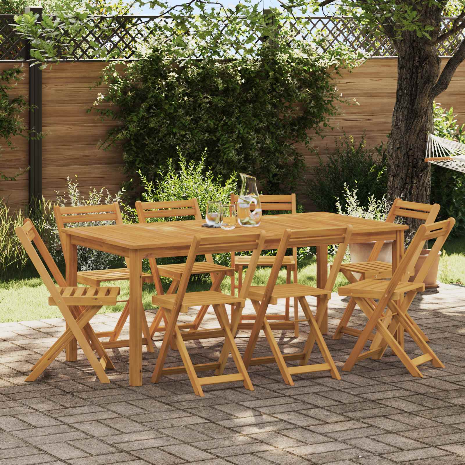 Καρέκλες εξωτερικής βεράντας 8 pcs Φυσικό 40 x 53 x 80 εκ - Pakobazaar