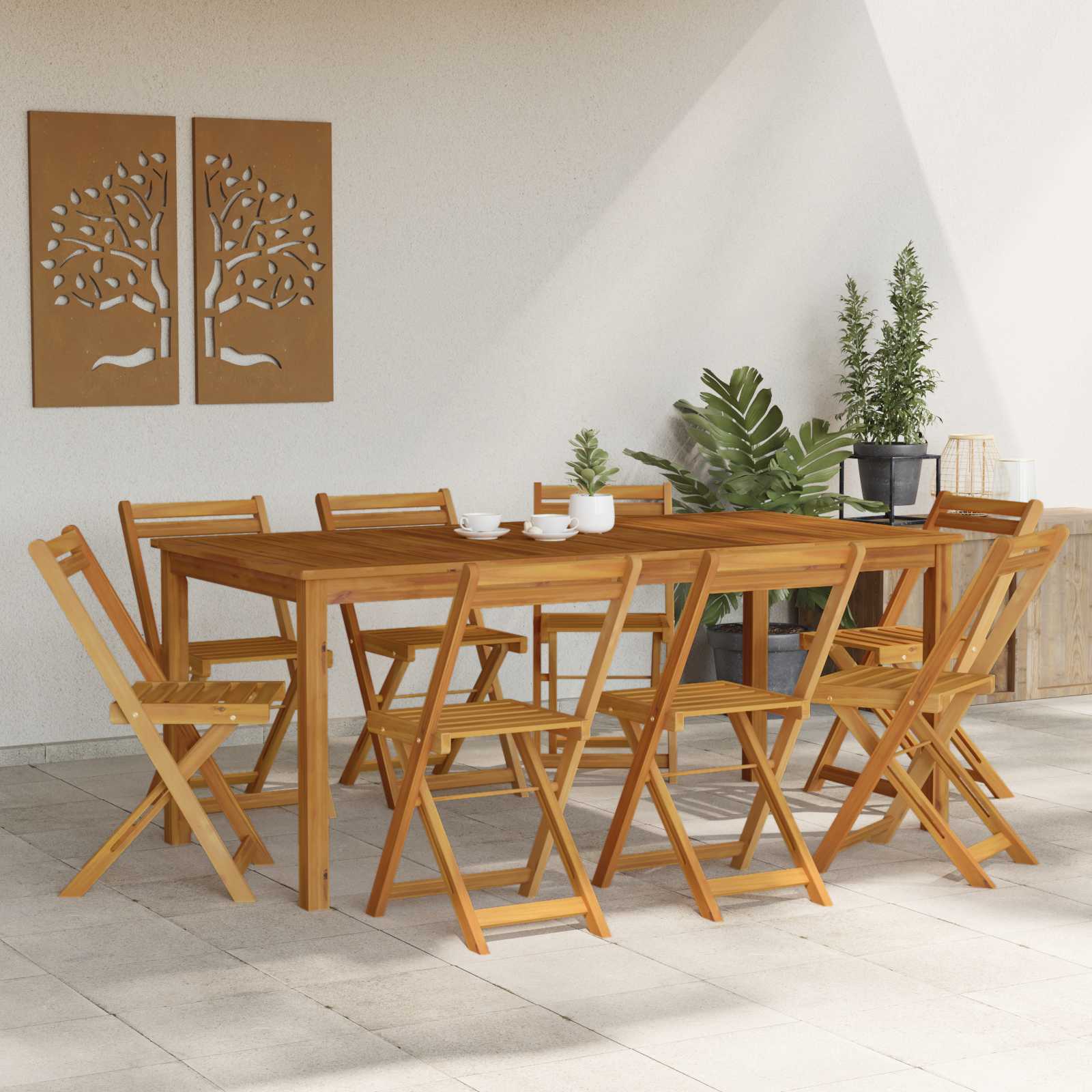 Καρέκλες εξωτερικής βεράντας 8 pcs Φυσικό 40 x 53 x 80 εκ - Pakobazaar