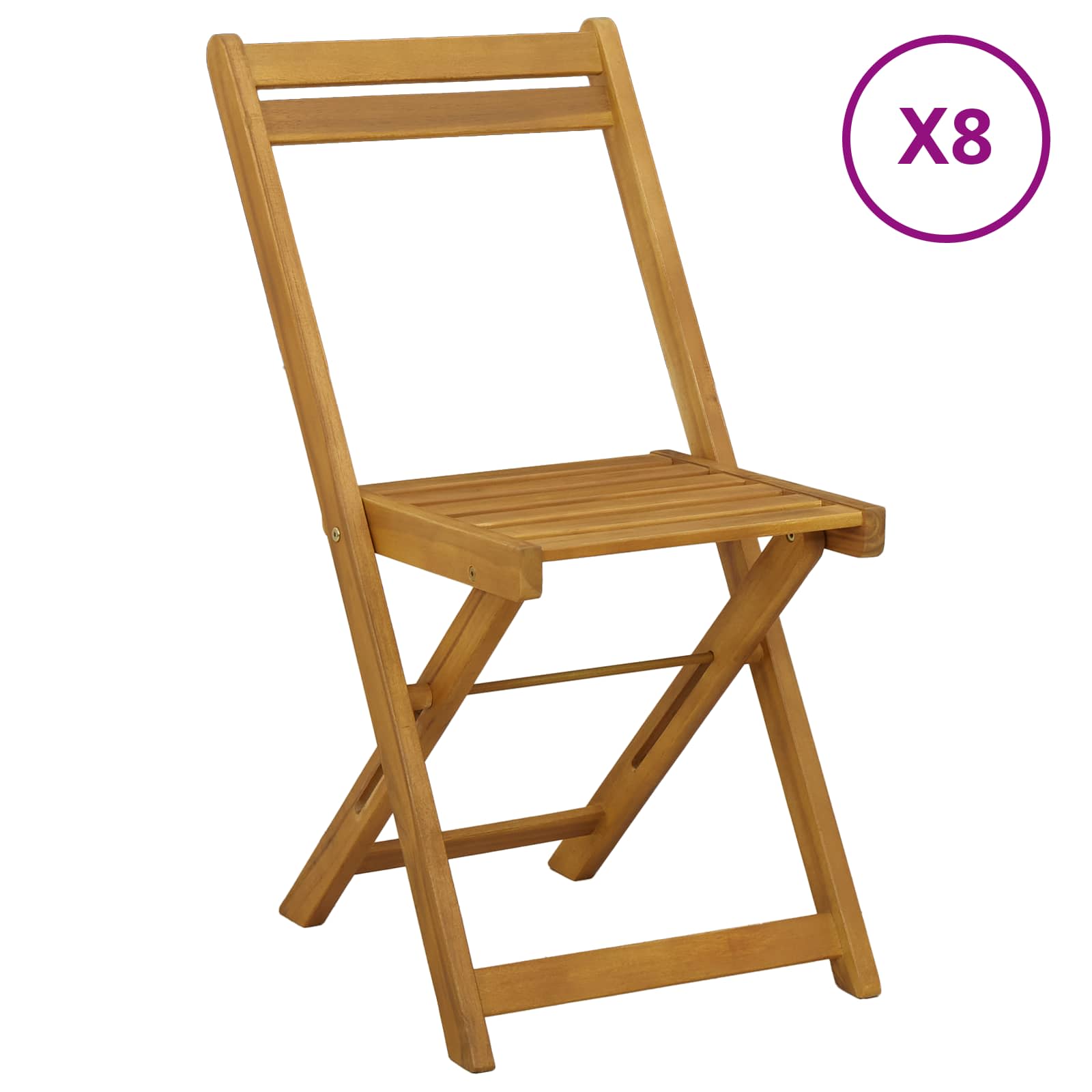 Καρέκλες εξωτερικής βεράντας 8 pcs Φυσικό 40 x 53 x 80 εκ - Pakobazaar