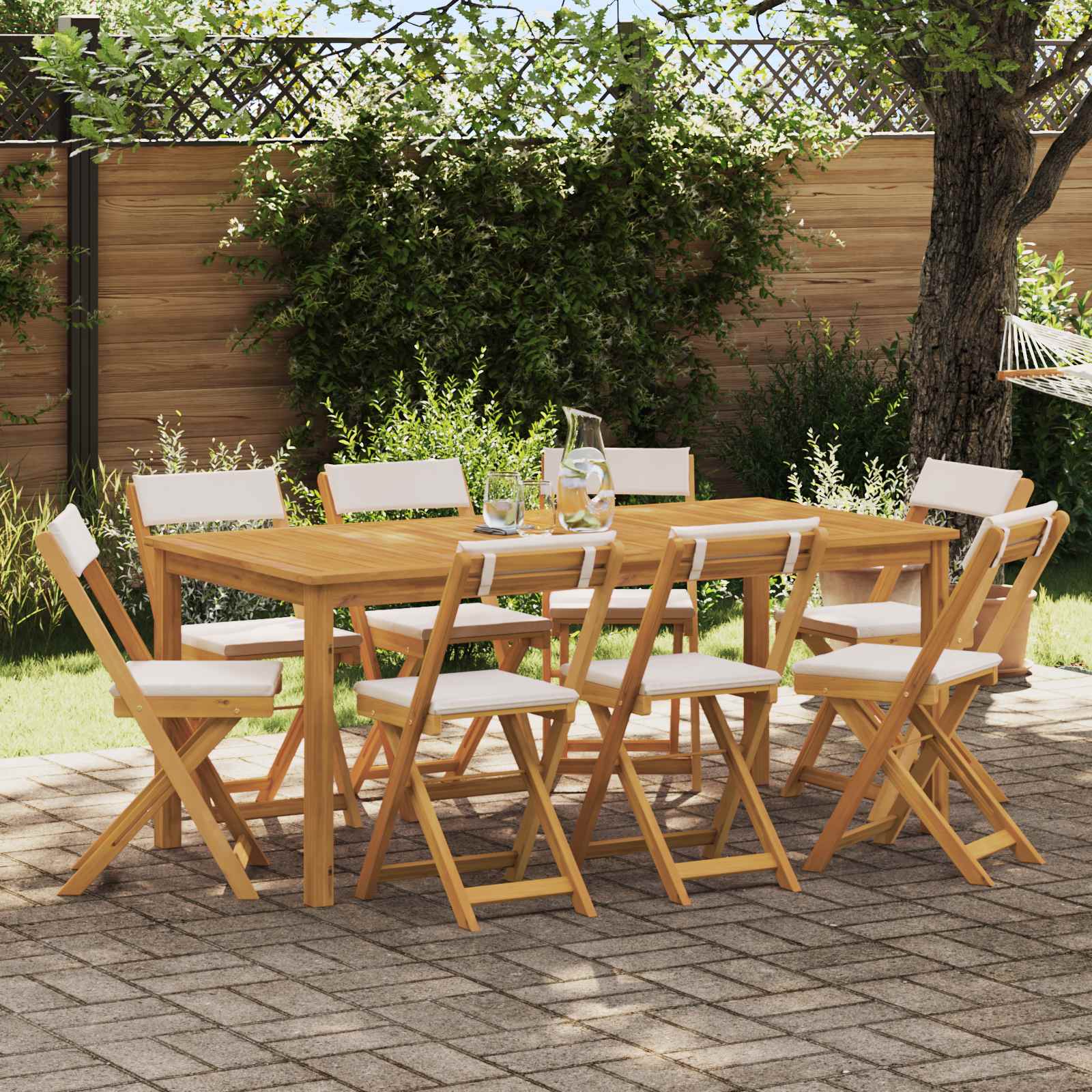 Καρέκλες εξωτερικής βεράντας 8 pcs Λευκό κρεμ 40 x 53 x 80 εκ - Pakobazaar