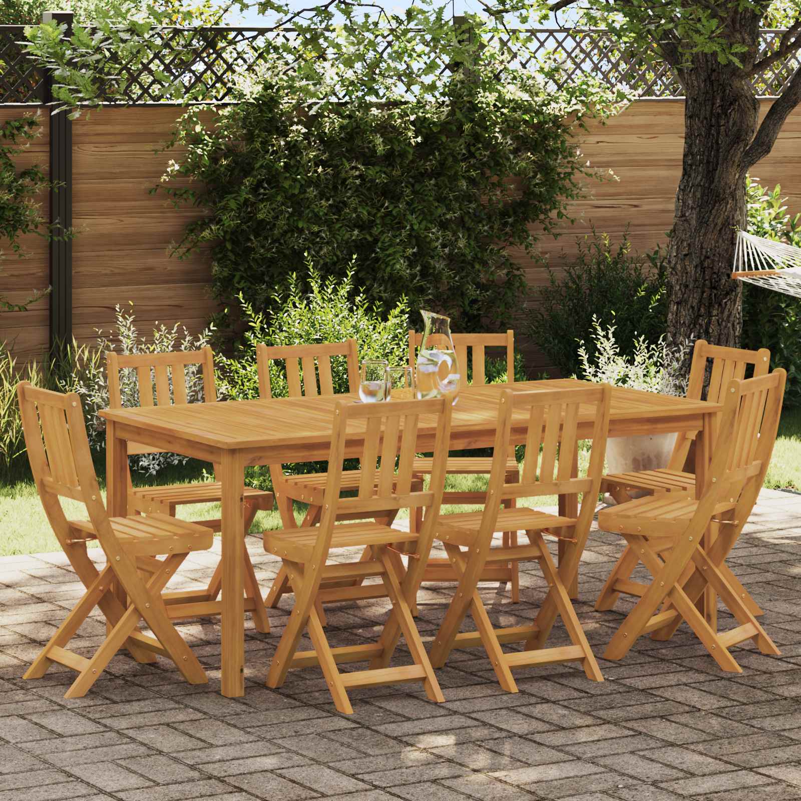 Καρέκλες εξωτερικής βεράντας 8 pcs Φυσικό 40 x 42 x 85 εκ - Pakobazaar