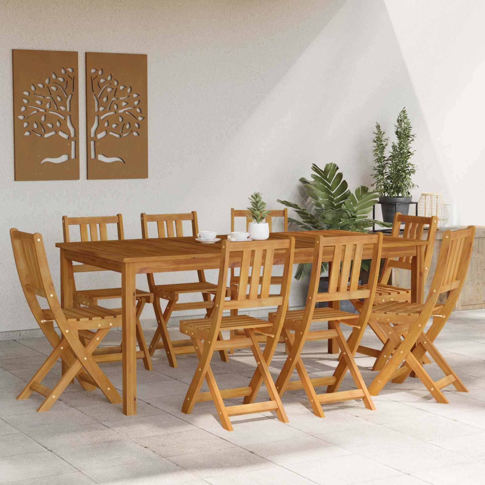 Καρέκλες εξωτερικής βεράντας 8 pcs Φυσικό 40 x 42 x 85 εκ - Pakobazaar