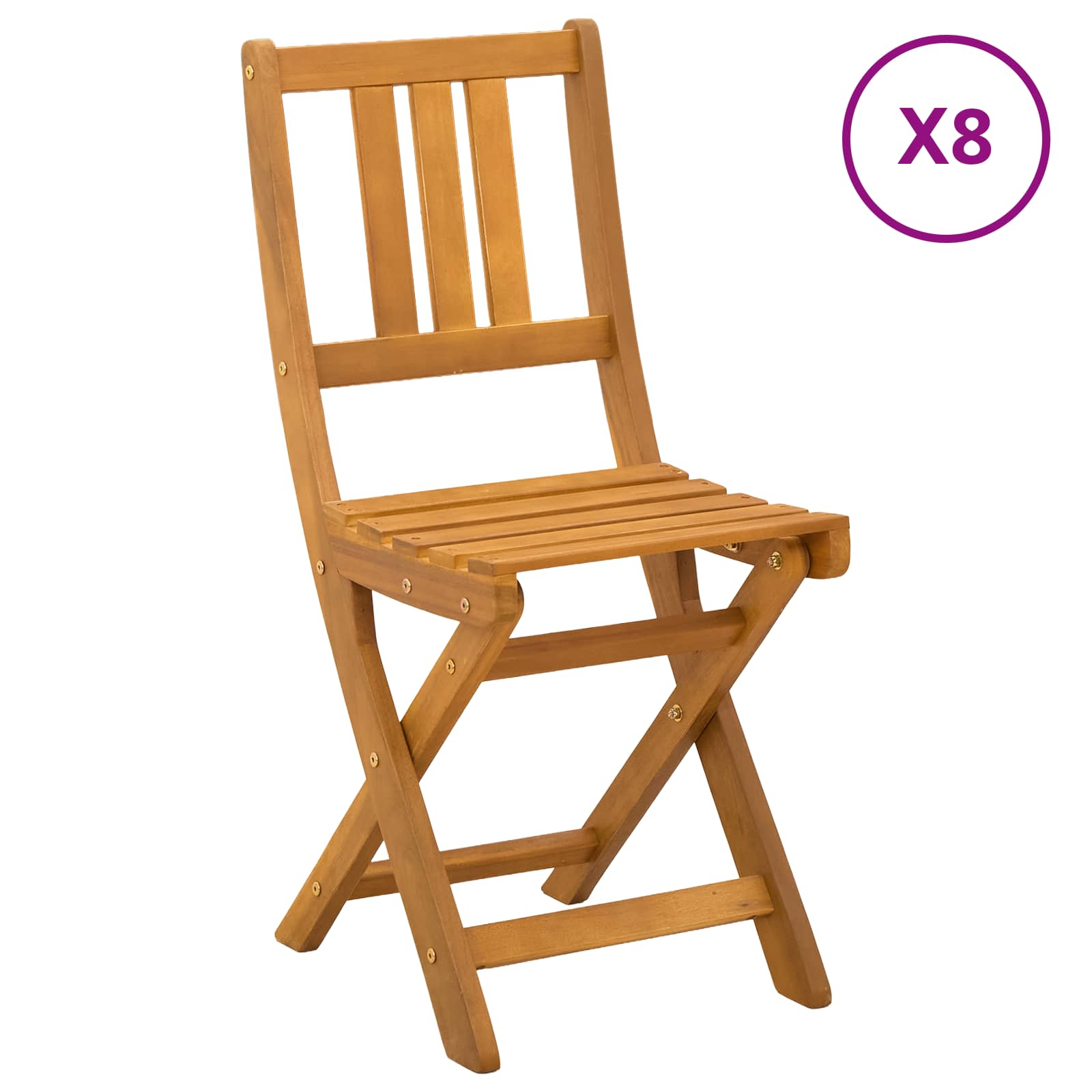 Καρέκλες εξωτερικής βεράντας 8 pcs Φυσικό 40 x 42 x 85 εκ - Pakobazaar